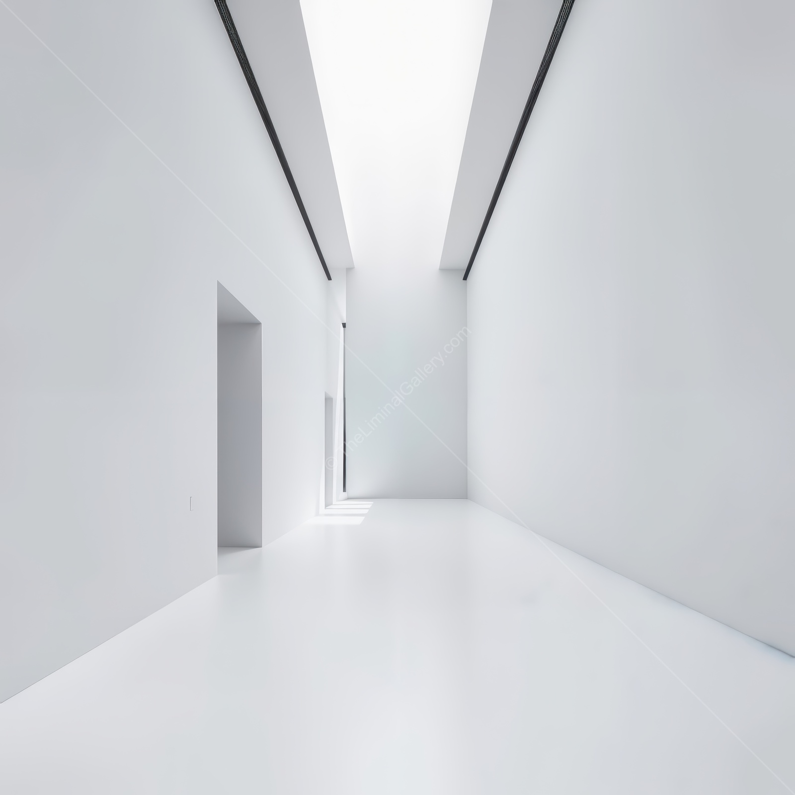 Bright and spacious liminal modern interior with minimalist design and natural light in contemporary architecture