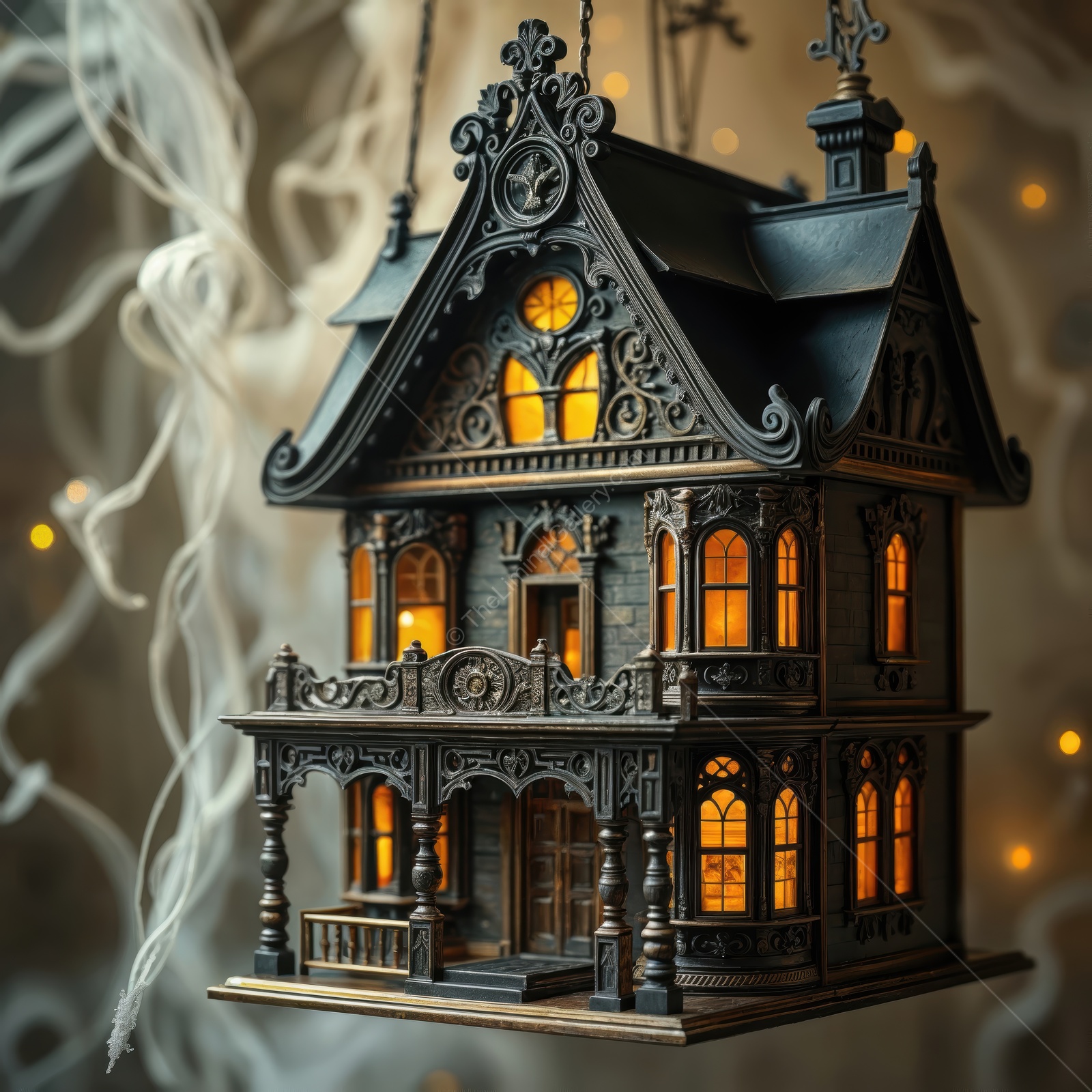 Liminal vintage lantern reminiscent of haunted tales radiates warm glow, casting cozy magical ambience that transforms any setting into an enchanting retreat