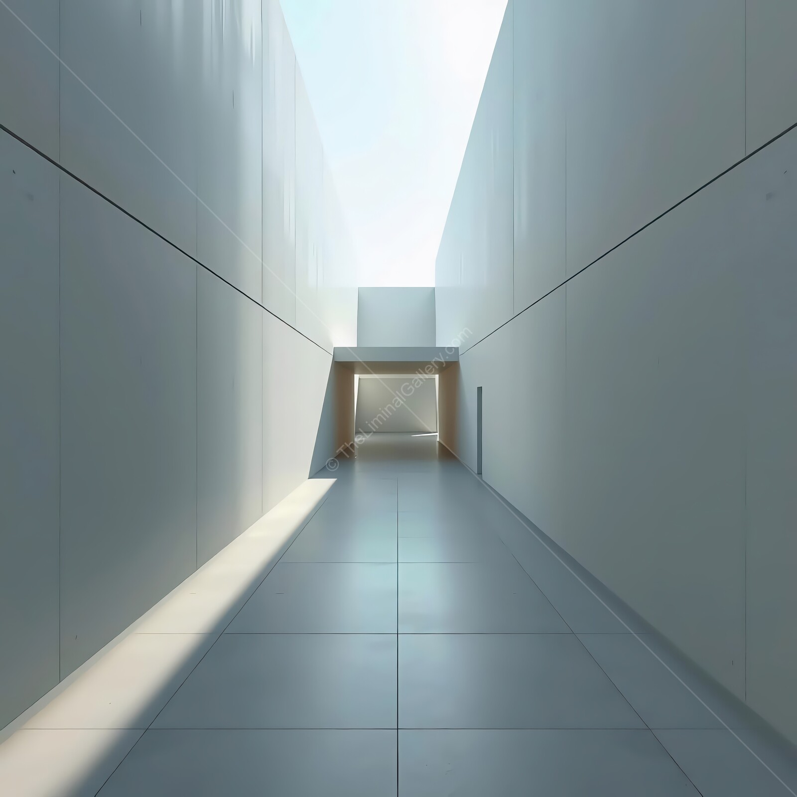 Exploring a modern architectural corridor bathed in natural light and minimalistic design