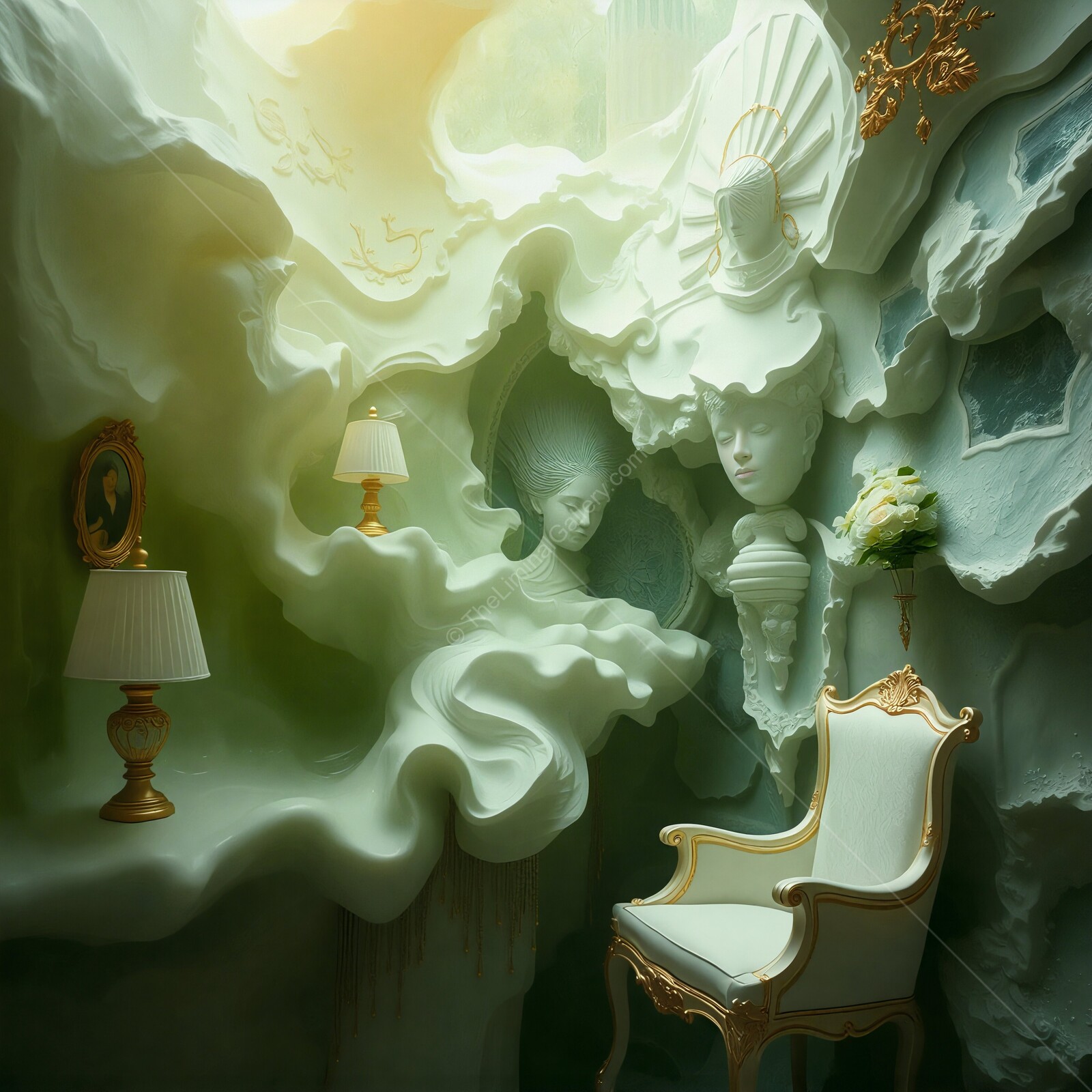 Intriguing interior design evokes whimsical dreams within a surreal, sculptural space