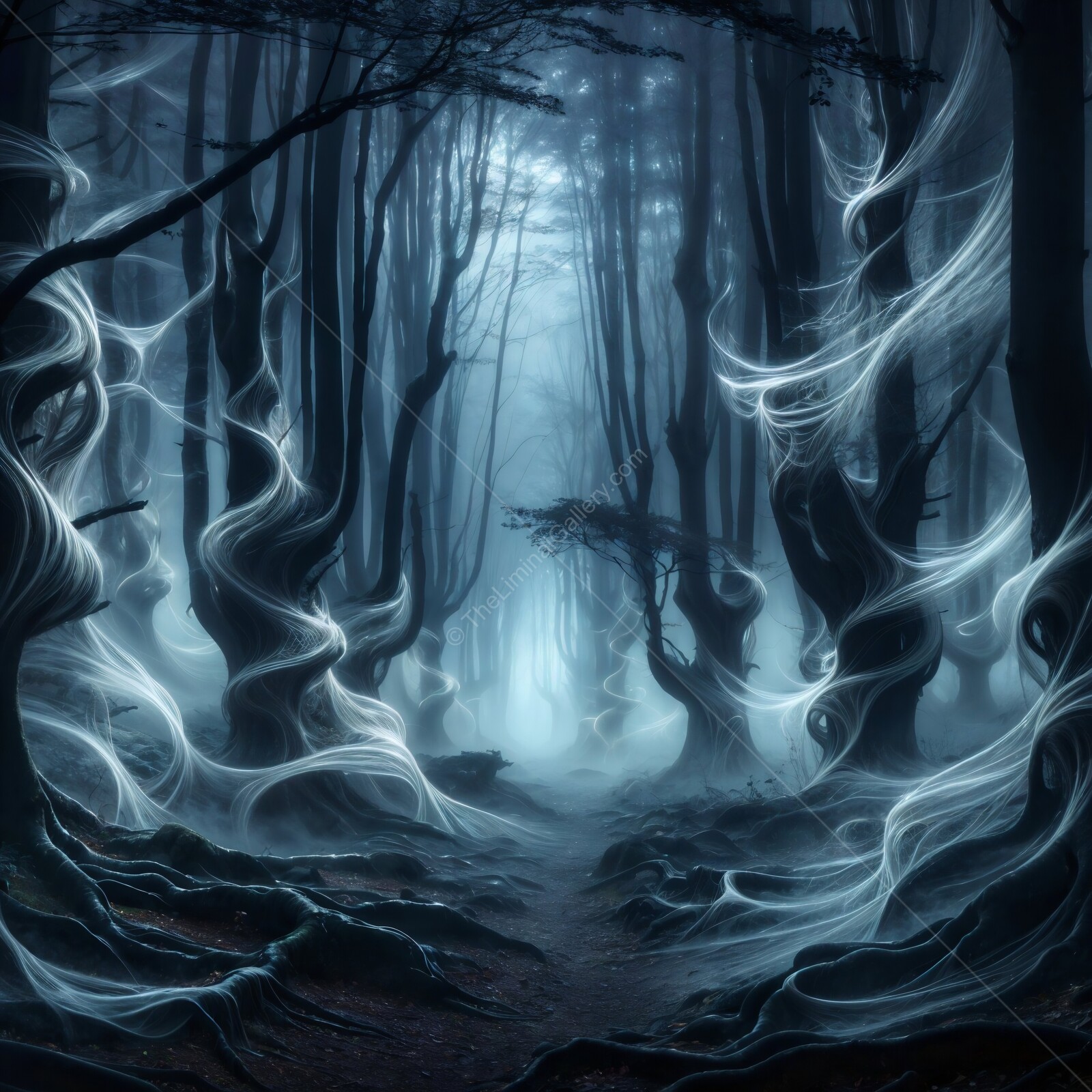 Whispers of the enchanted forest come alive under an ethereal moonlight glow