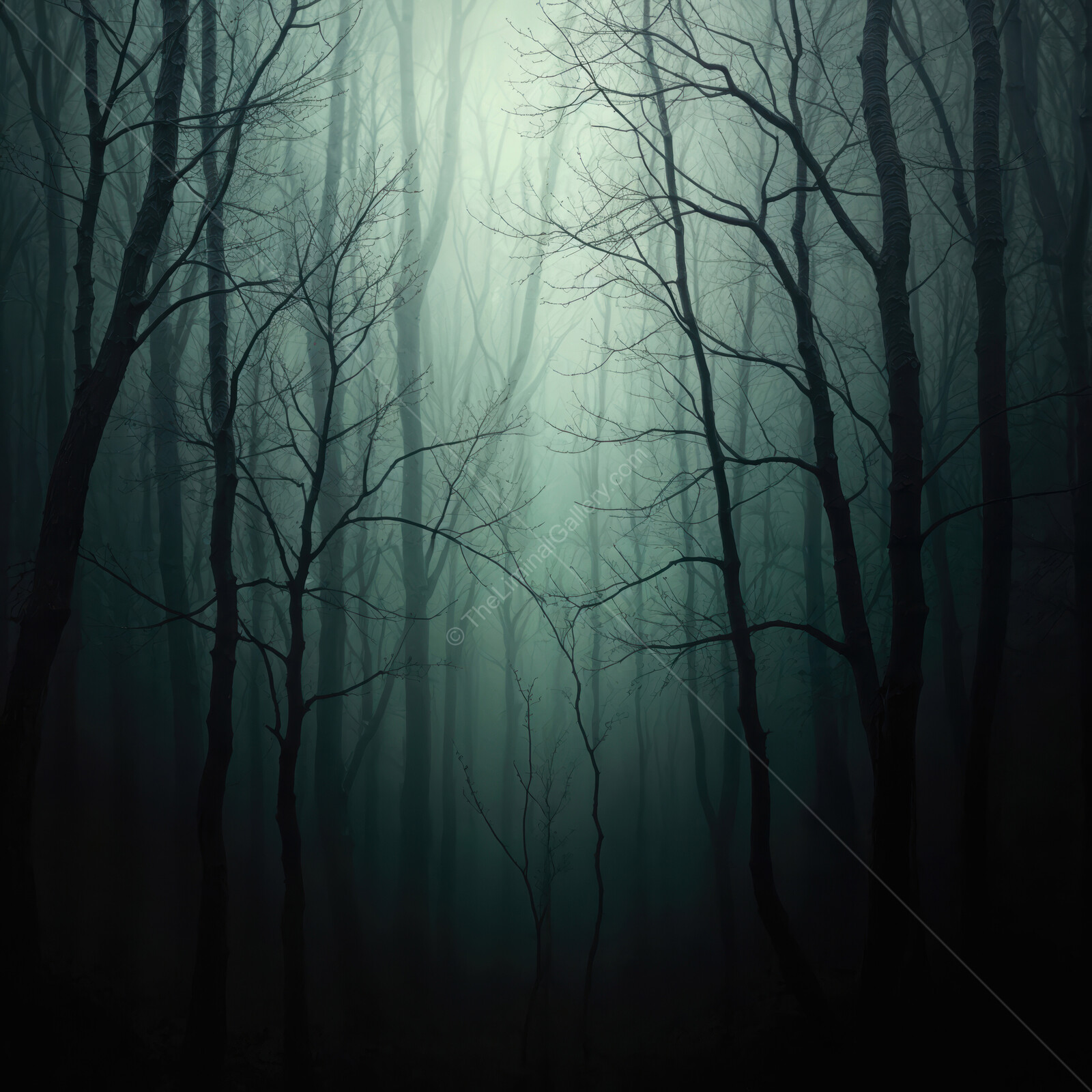 Whispering shadows dance in a misty forest at dawn, revealing nature's secrets in soft light