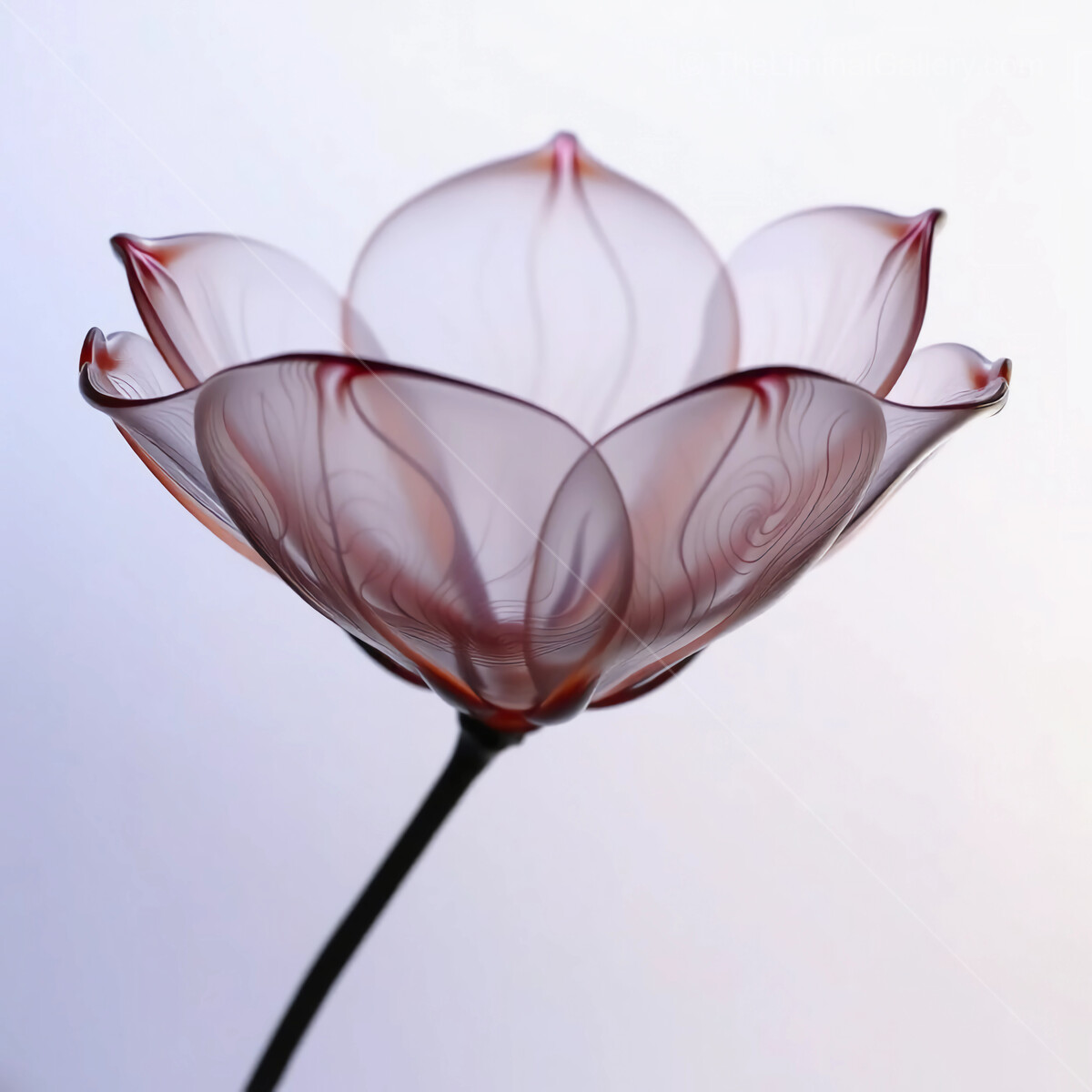 Delicate glass blossom captures the ethereal beauty of nature's artful design