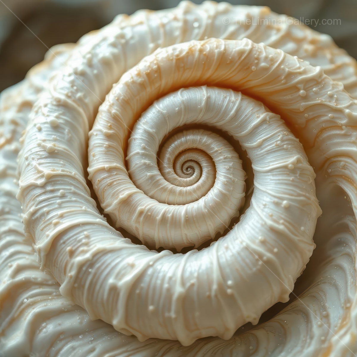 Swirling forms of nature reveal beauty in a seashell with delicate patterns