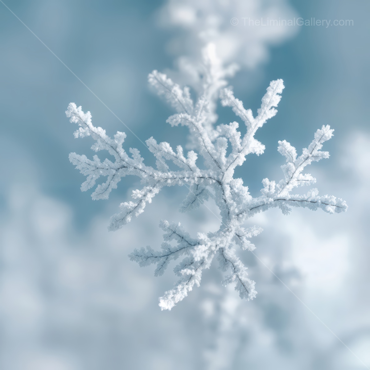 Delicate snowflake captured in frosty winter wonderland revealing nature's intricate design and beauty