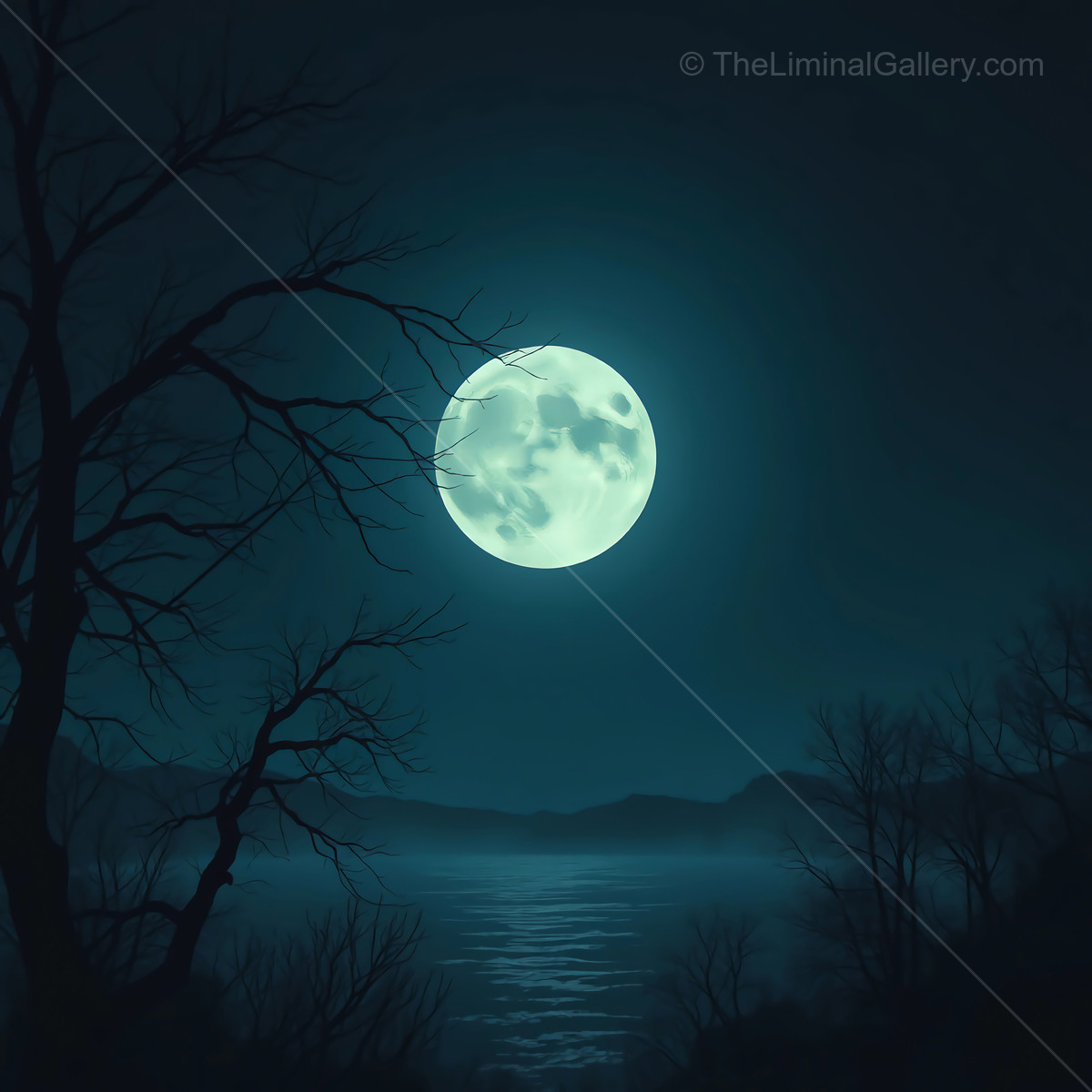 Moonlight dances on the tranquil water beneath a star-filled sky at night