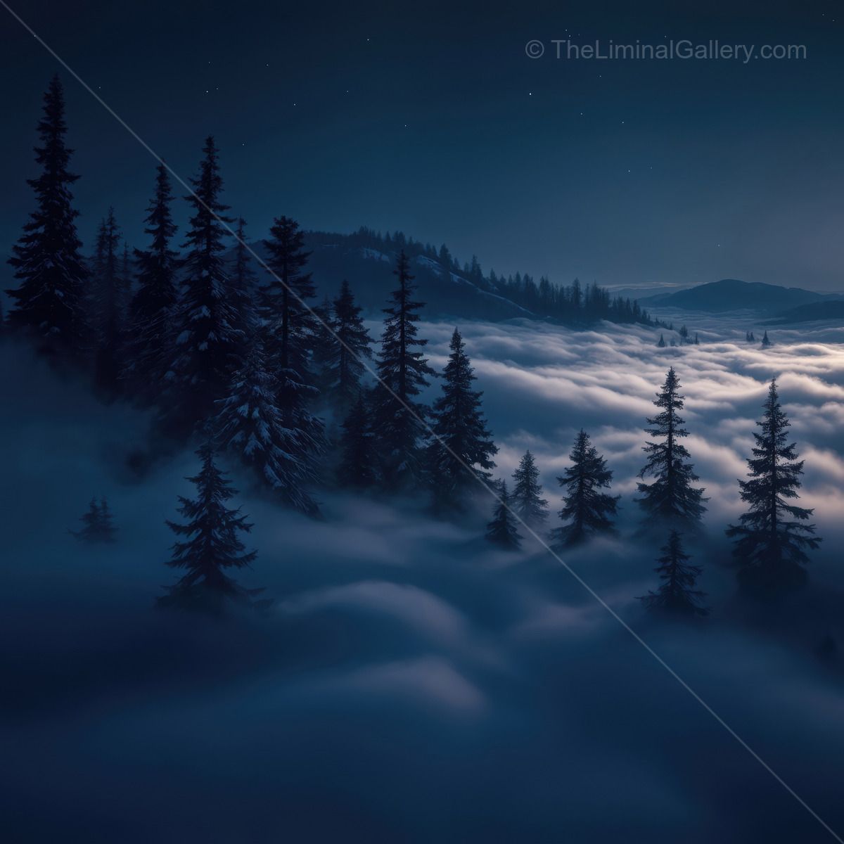 Exploring the haunting beauty of liminal landscapes under a serene night sky