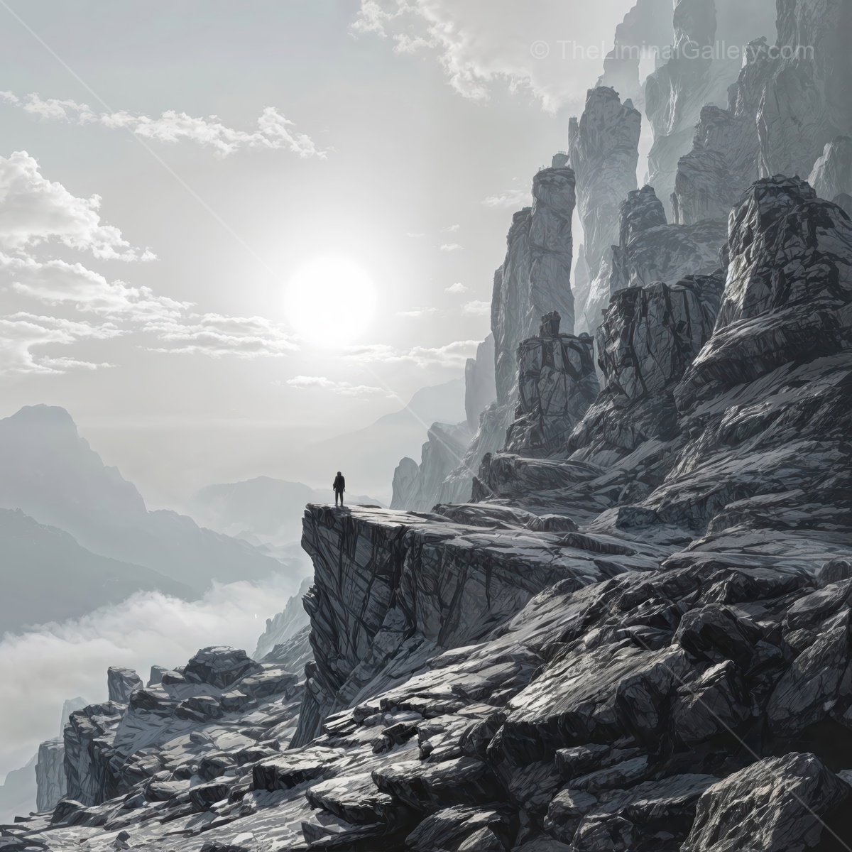 Exploration of alien landscapes under a futuristic sky and radiant sun