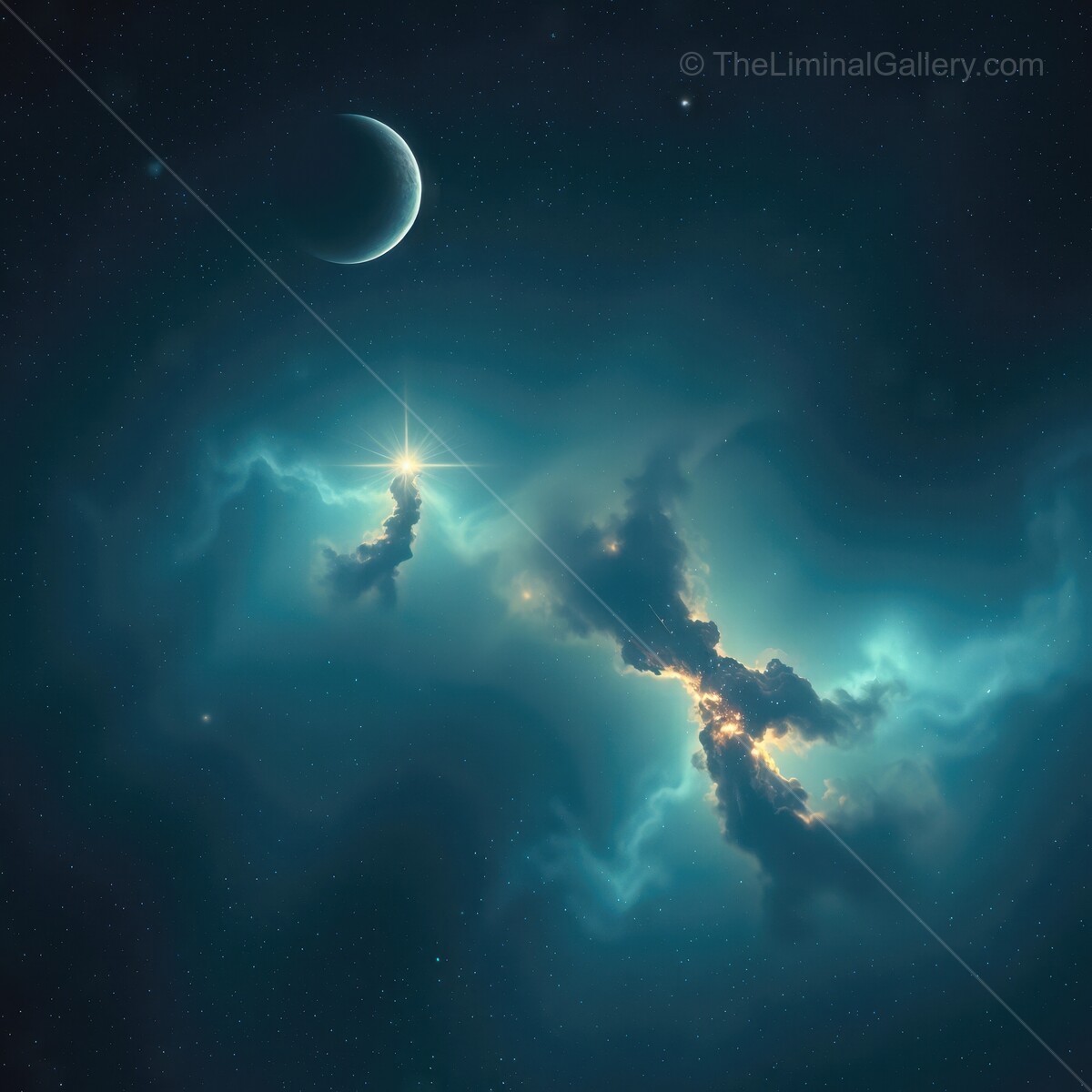 Mysterious cosmos revealing vibrant nebula and celestial bodies at the edge of the universe