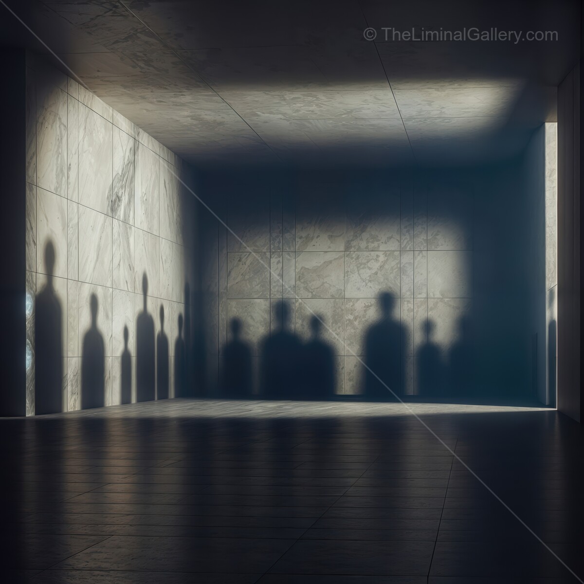 Shadows dance on ancient walls as visitors explore a clandestine gallery at dusk in a city beacon of culture