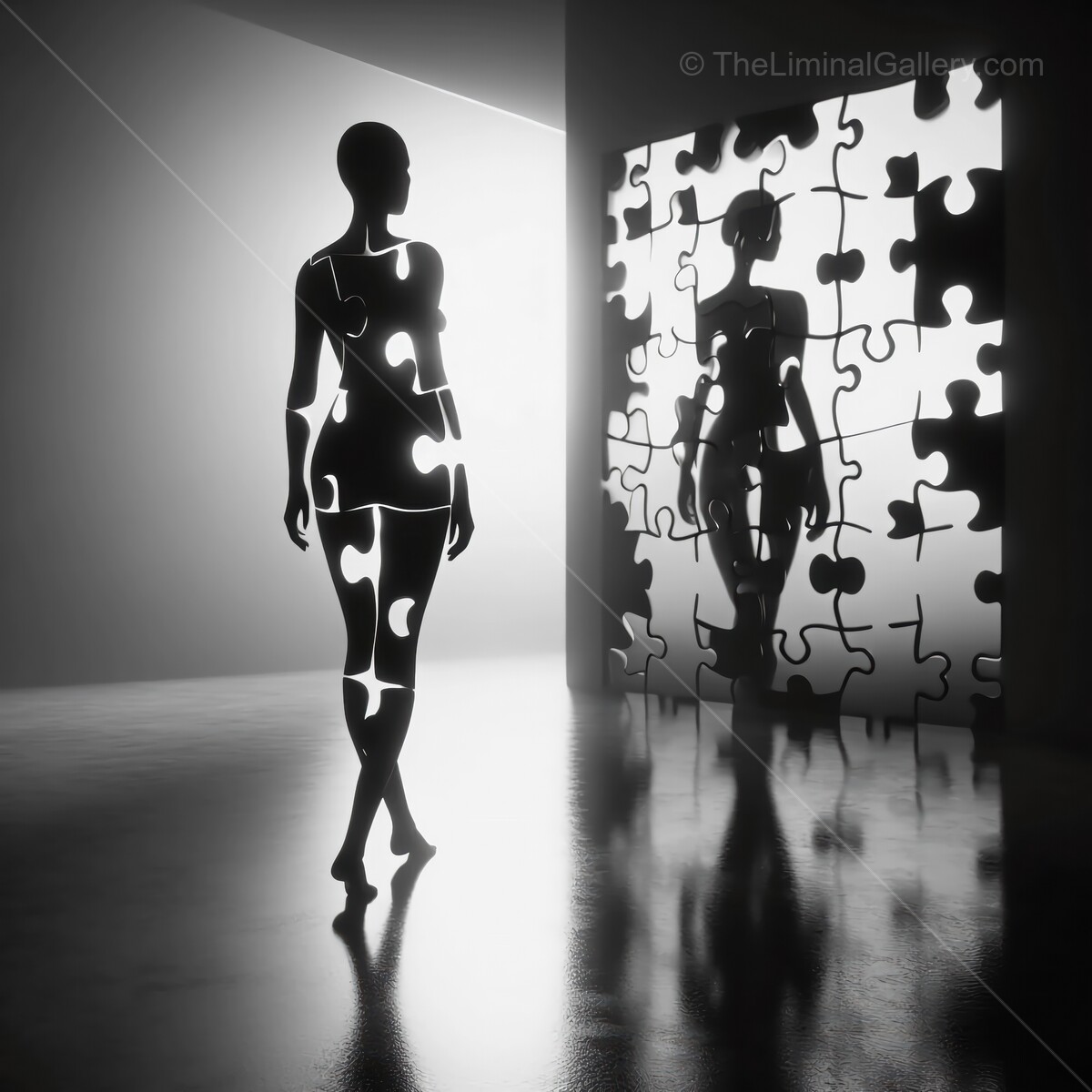 Exploring identity through the art of shadows and light in a modern puzzle landscape