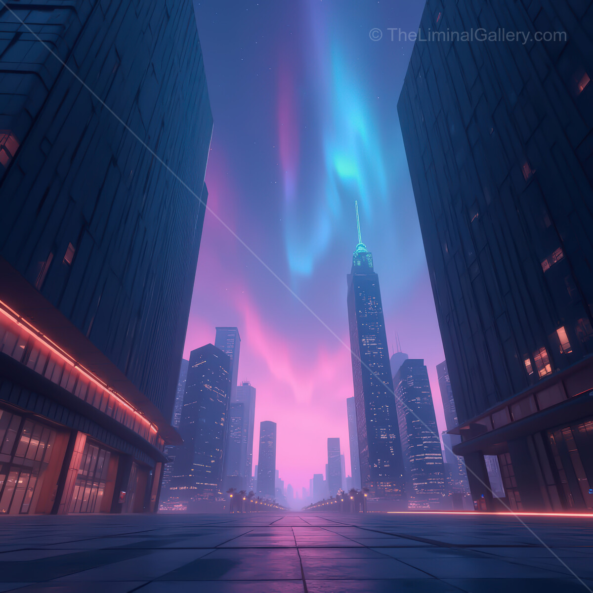 Explore a synthwave cityscape with neon lights and vibrant skies inspired by retro futurism