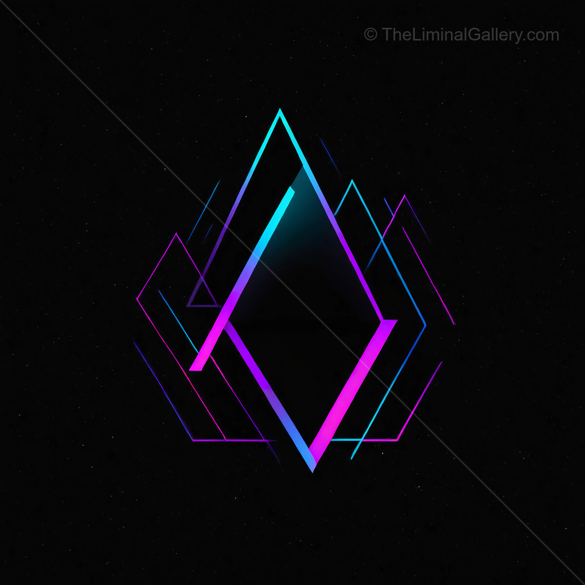 Vibrant 80s geometric patterns illuminate a dark backdrop in a futuristic design exploration