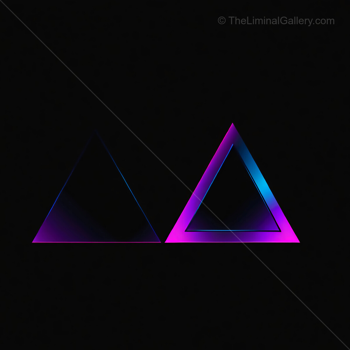 Dynamic 80s synthwave neon triangles illuminated against a dark background for a striking visual experience
