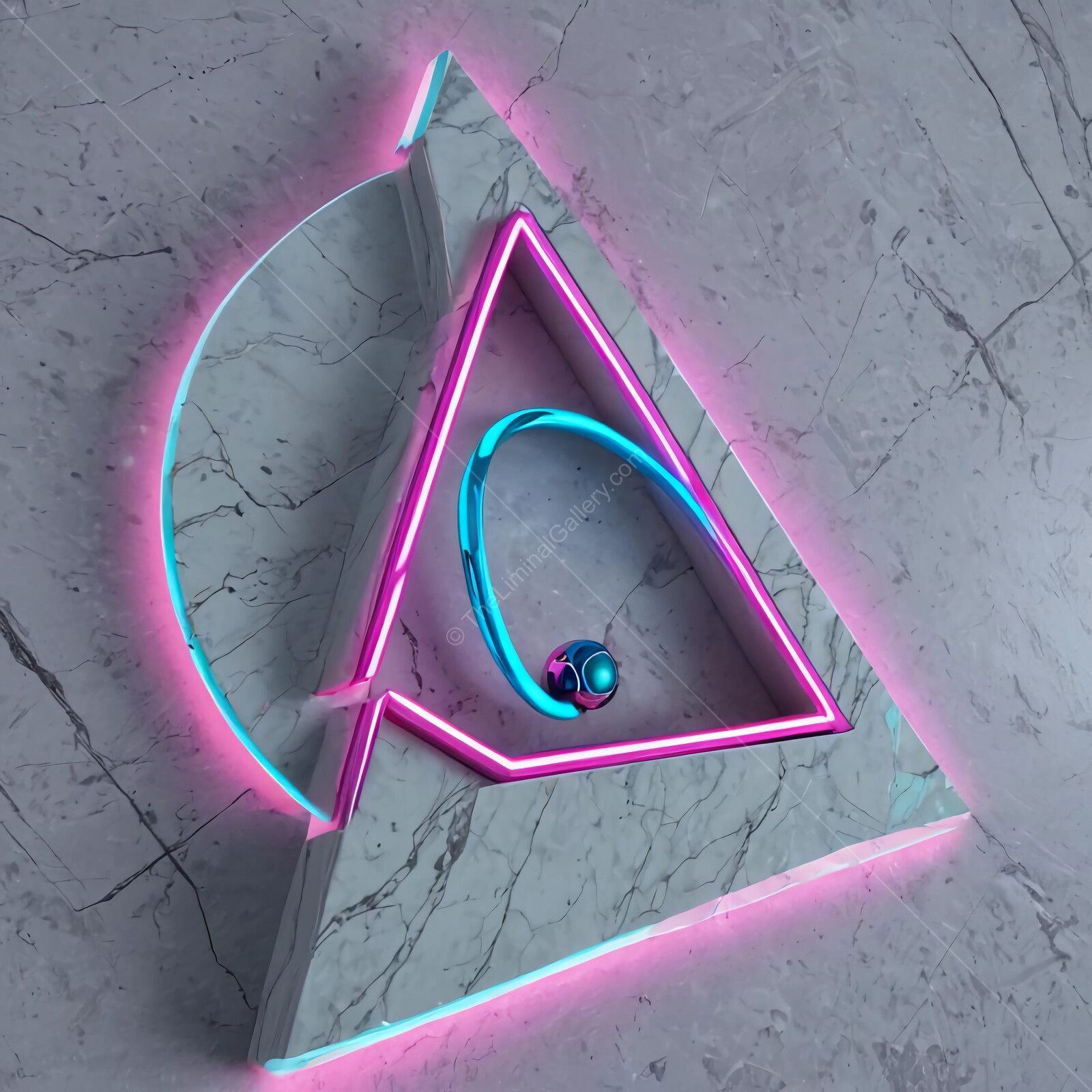 Geometric allure with neon accents in a modern artistic display
