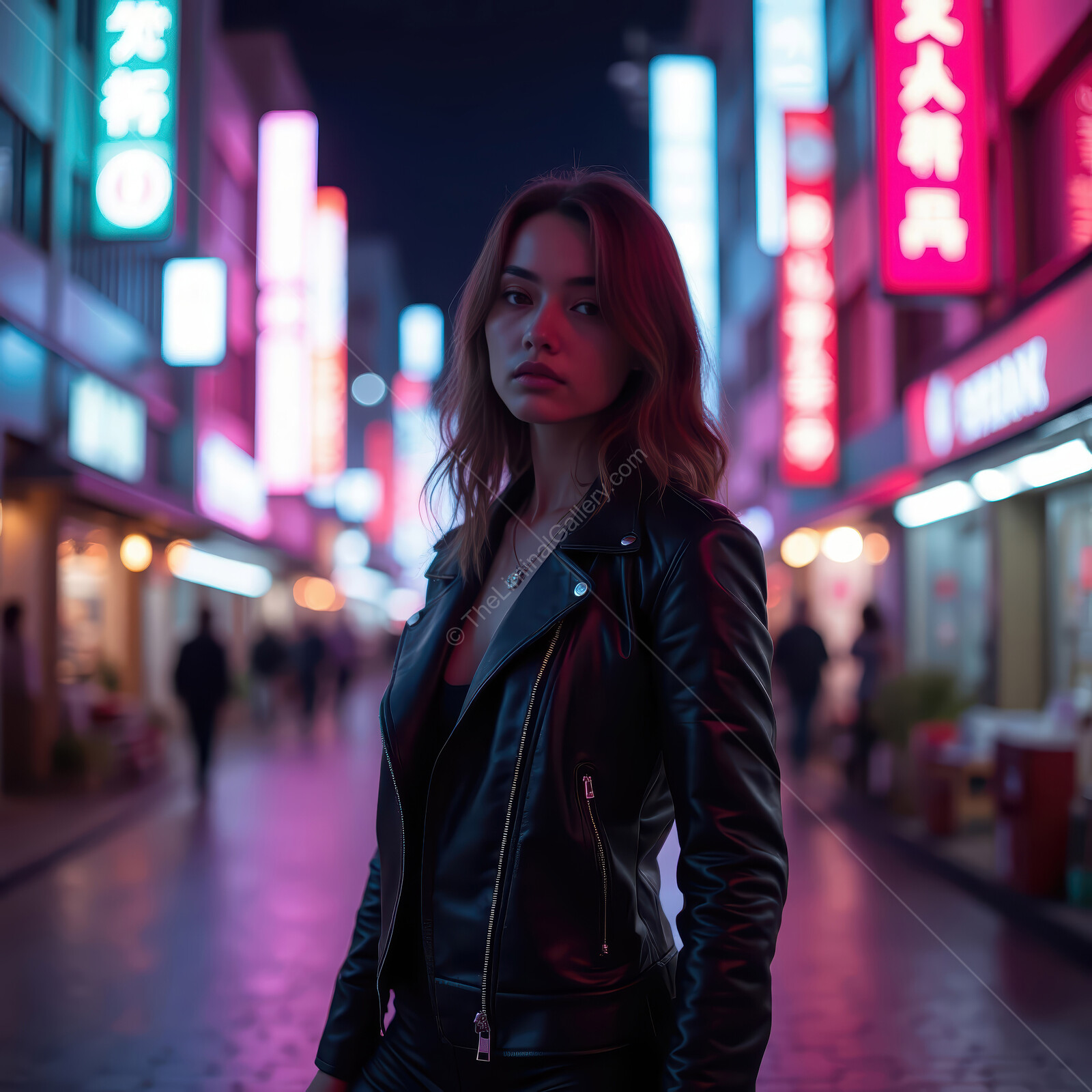 Vibrant city nights ignite with neon lights and urban vibes in bustling streets