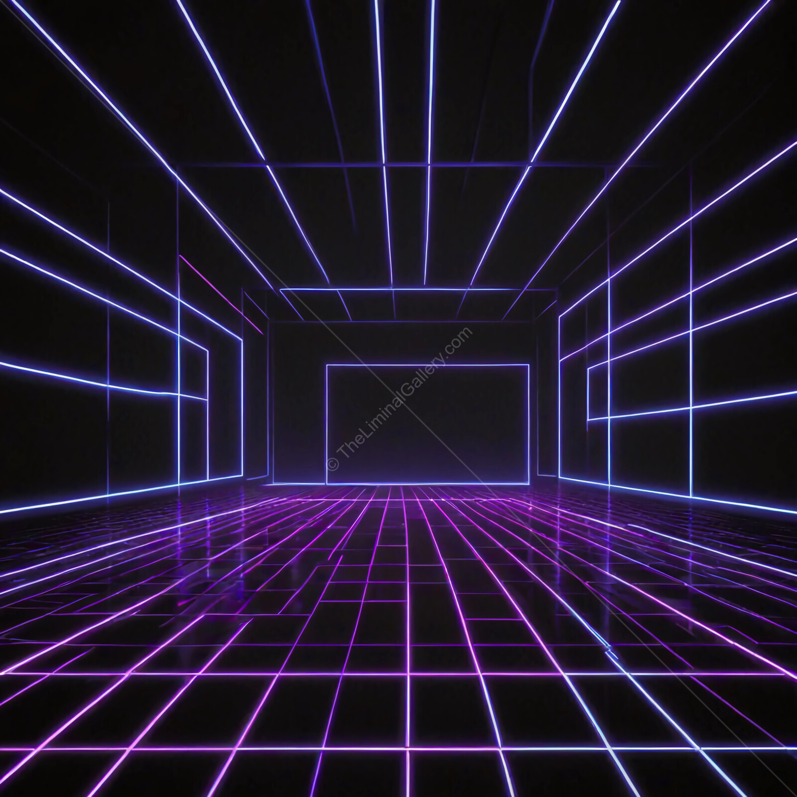 Vibrant synthwave neon landscape with geometric lines creates an immersive digital atmosphere