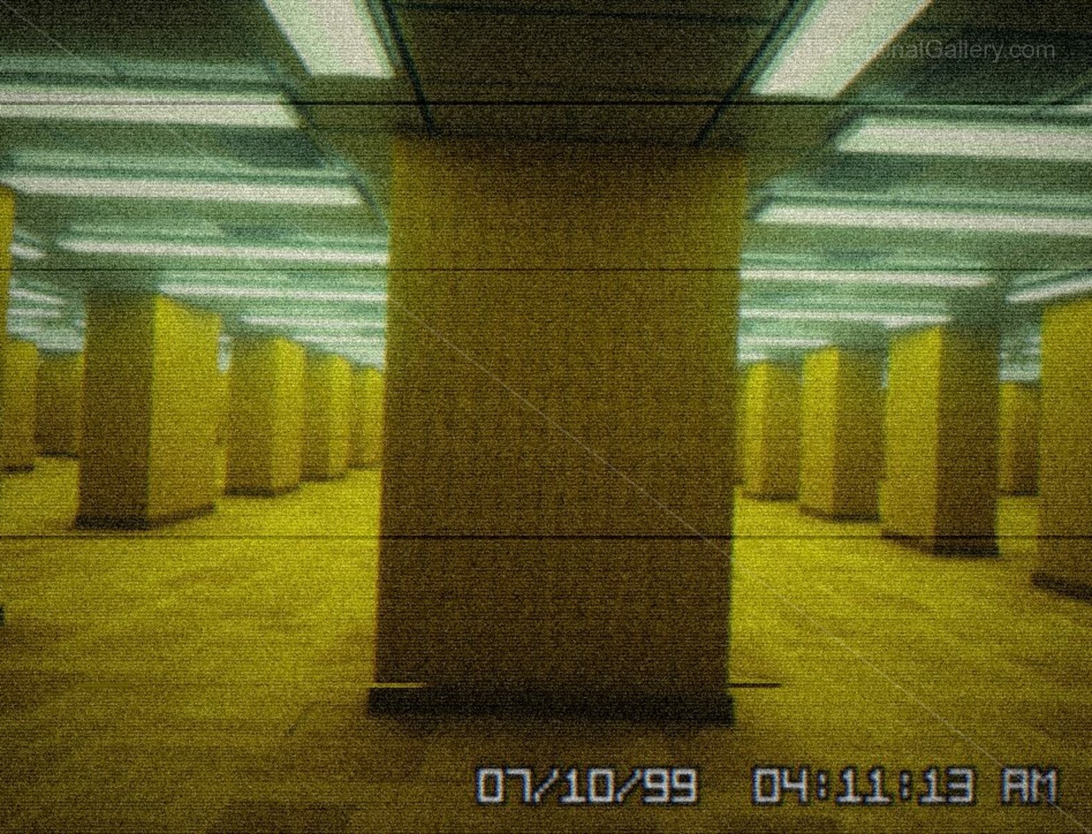 The repeating pillars create a maze of perspectives in Level 0, adding to the feeling of being lost.