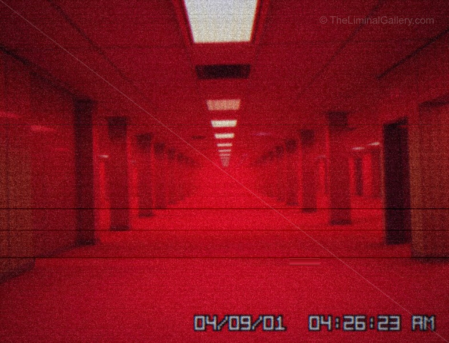 Red-tinged rooms in Level 0, The Lobby, capturing the unnerving and disorienting atmosphere of the Backrooms.