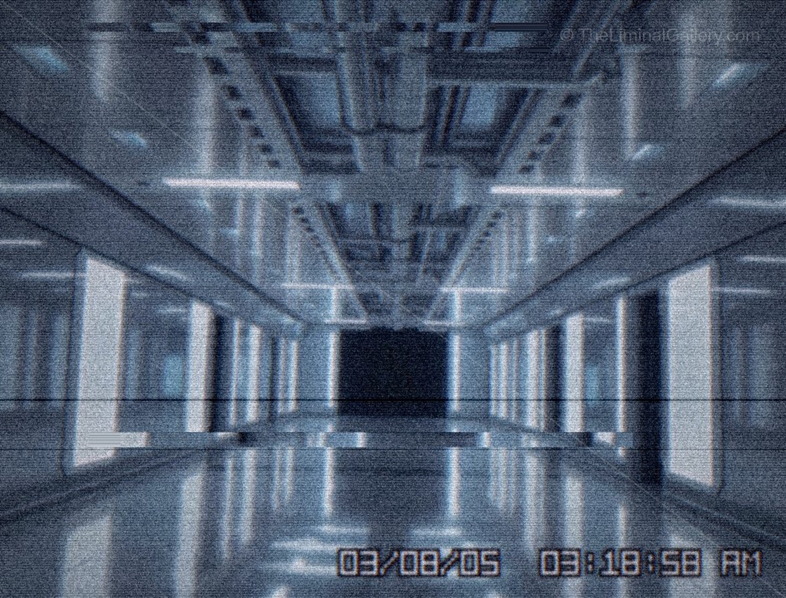 The sleek, empty corridors of Level 15 create a sense of cold isolation and futuristic dread.