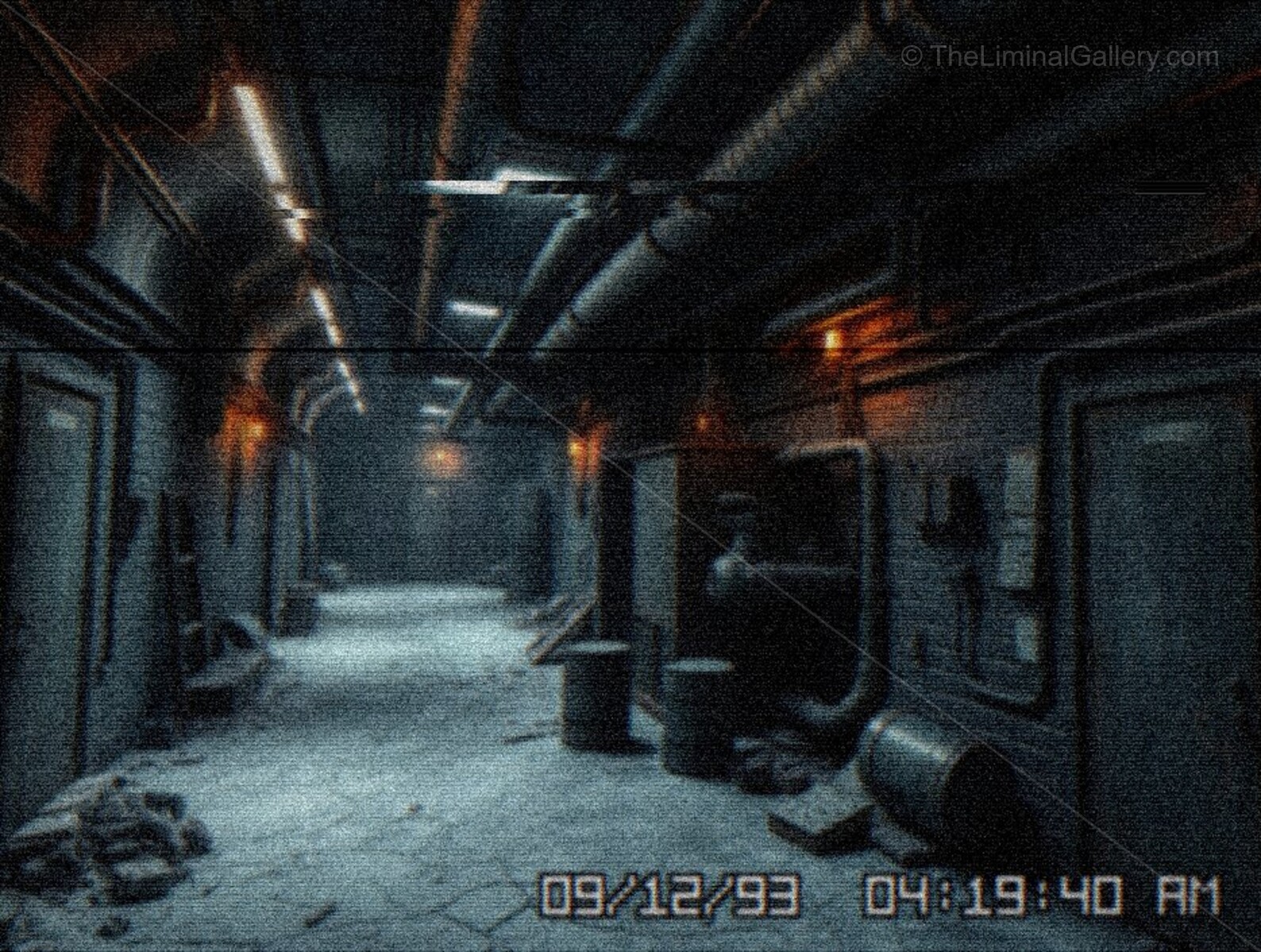 The echoing sounds and dim lighting create a desolate and unsettling atmosphere.