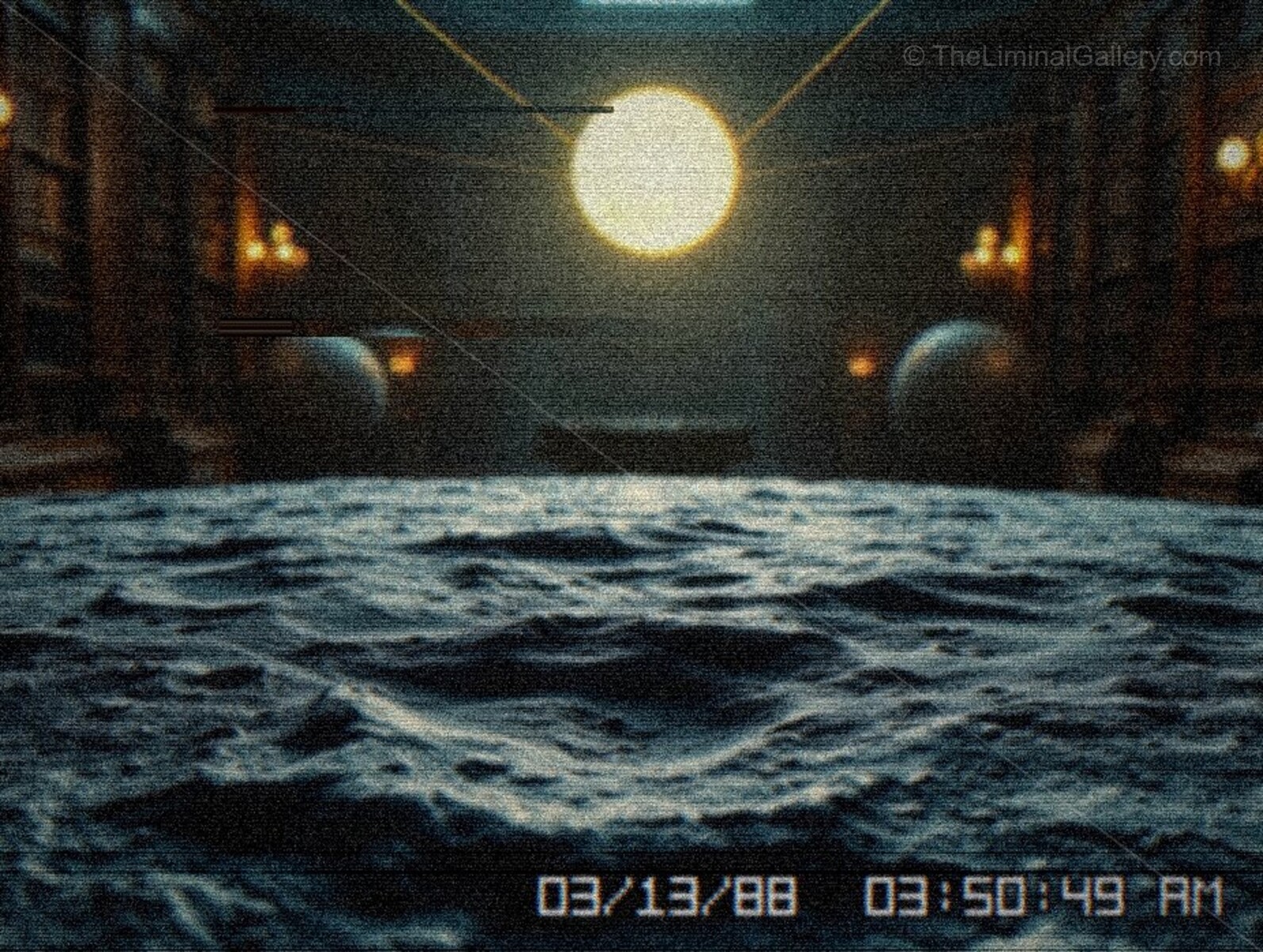 An expansive moonlit environment in Level 24, The Moon, evoking solitude, serenity, and otherworldly liminality.