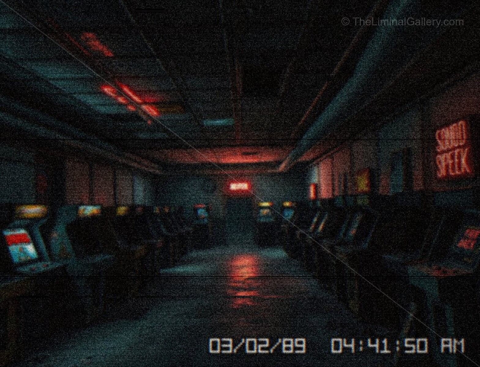 A futuristic central hub in Level 25, The Quarter Hub, featuring geometric designs and liminal crossroads vibes.