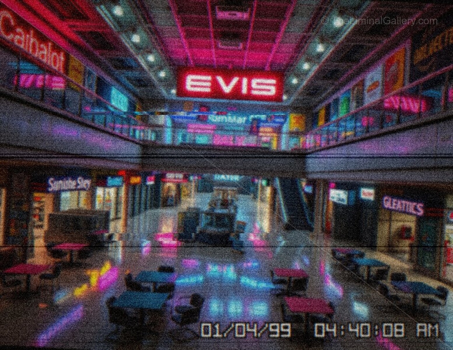 The vast, empty corridors of Level 33 create a sense of consumerist unease.