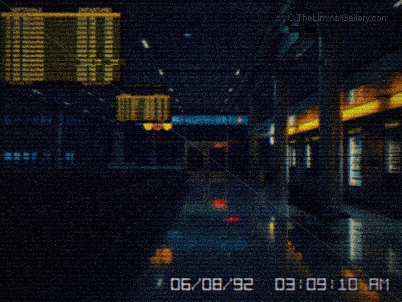 The empty terminal halls create an unsettling sense of the surreal.