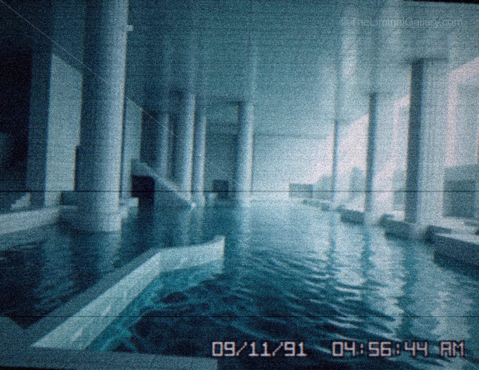 Serene yet eerie poolrooms in Level 37, Sublimity, embody the iconic aquatic liminal aesthetic.