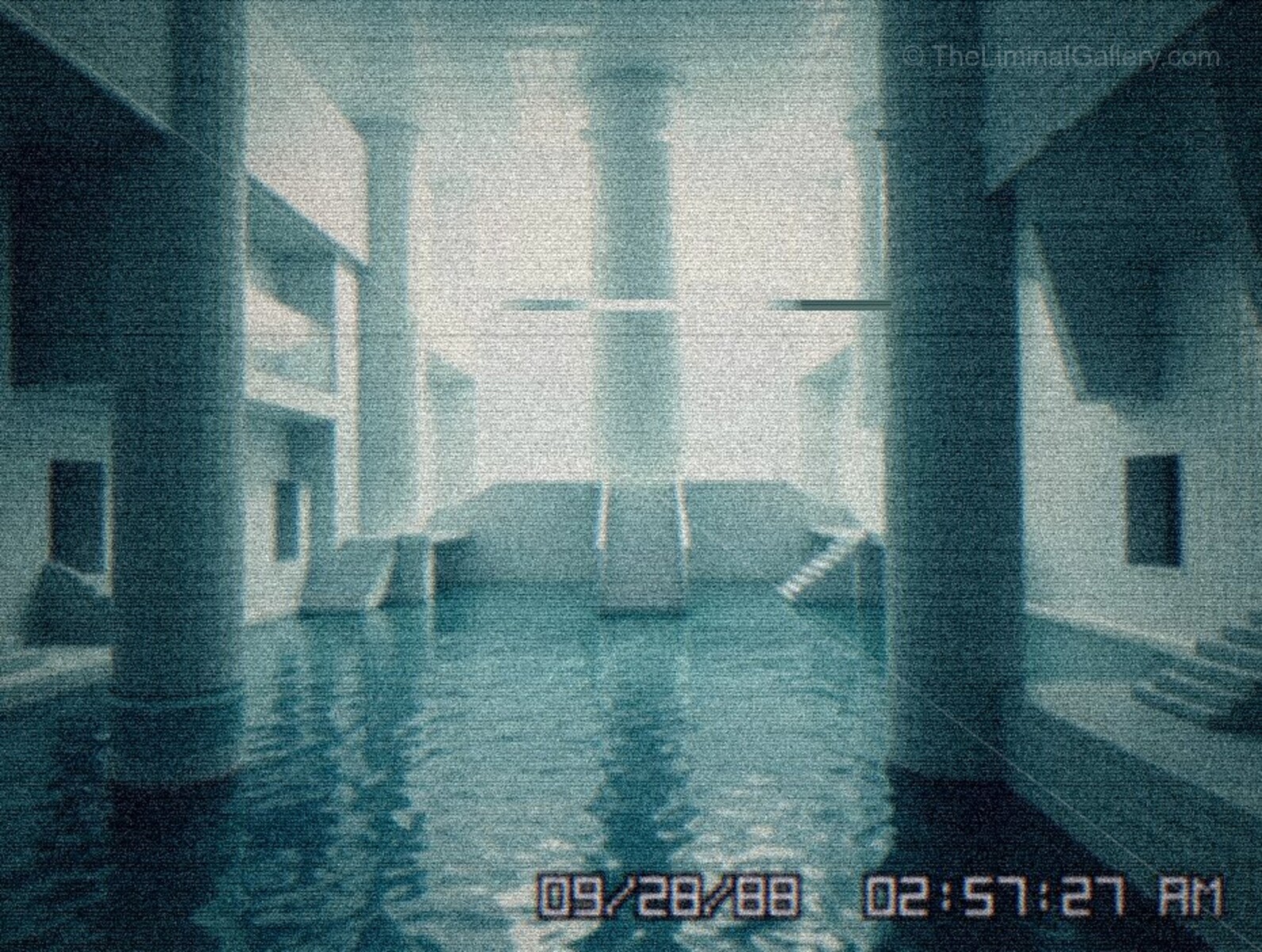 The clean, sterile architecture emphasizes the unsettling nature of Level 37.