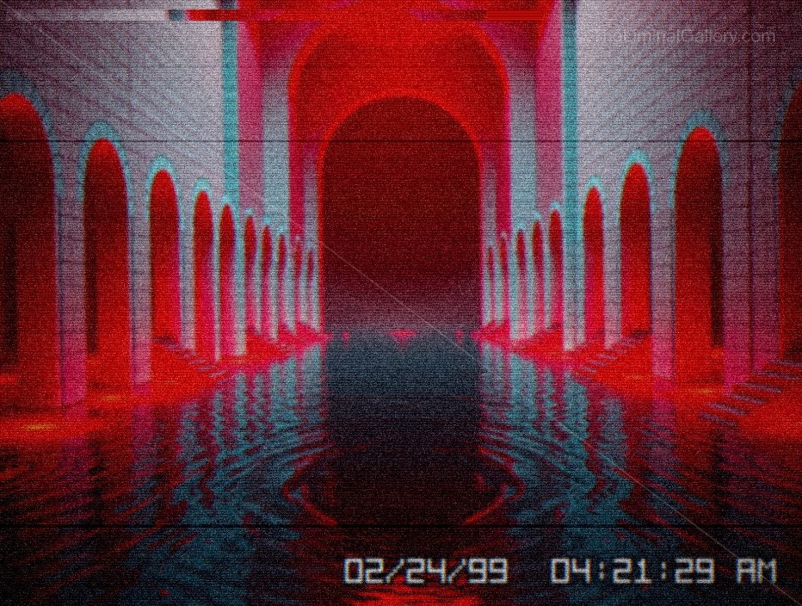 The red water and the endless space create a nightmare.