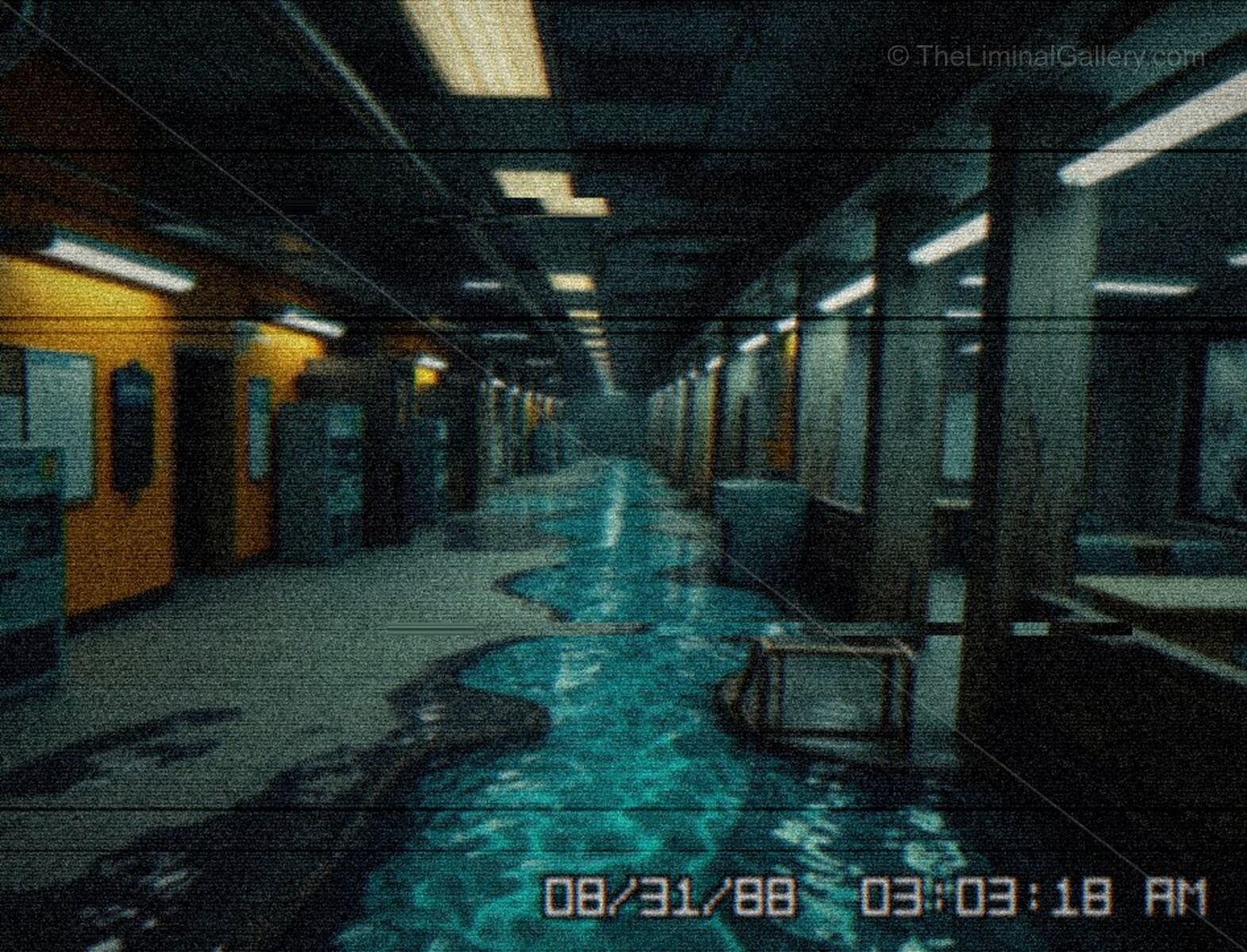 The disorienting architecture creates a sense of unease and disorientation.