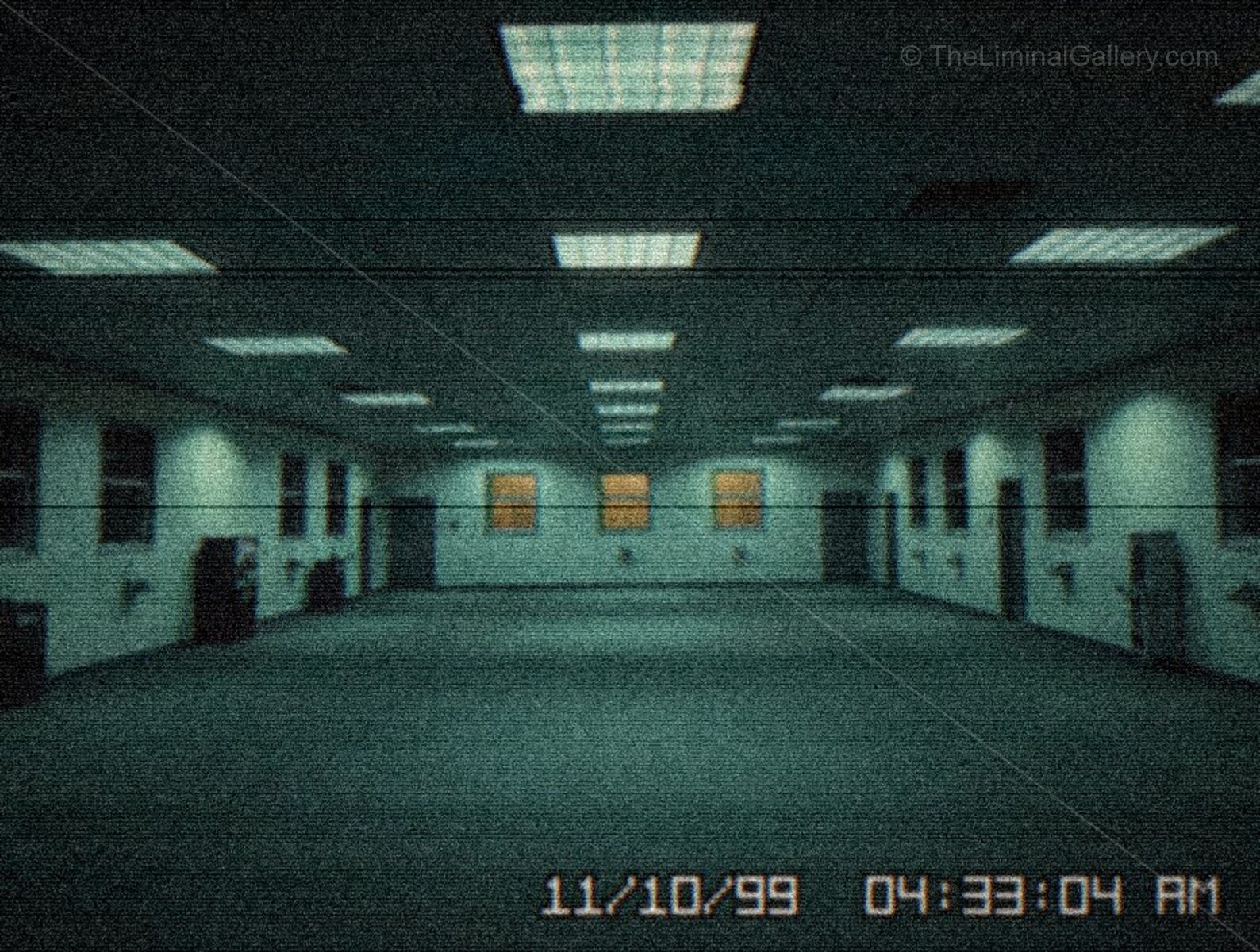 The empty desks, flickering lights, and cold air make it a chilling place.