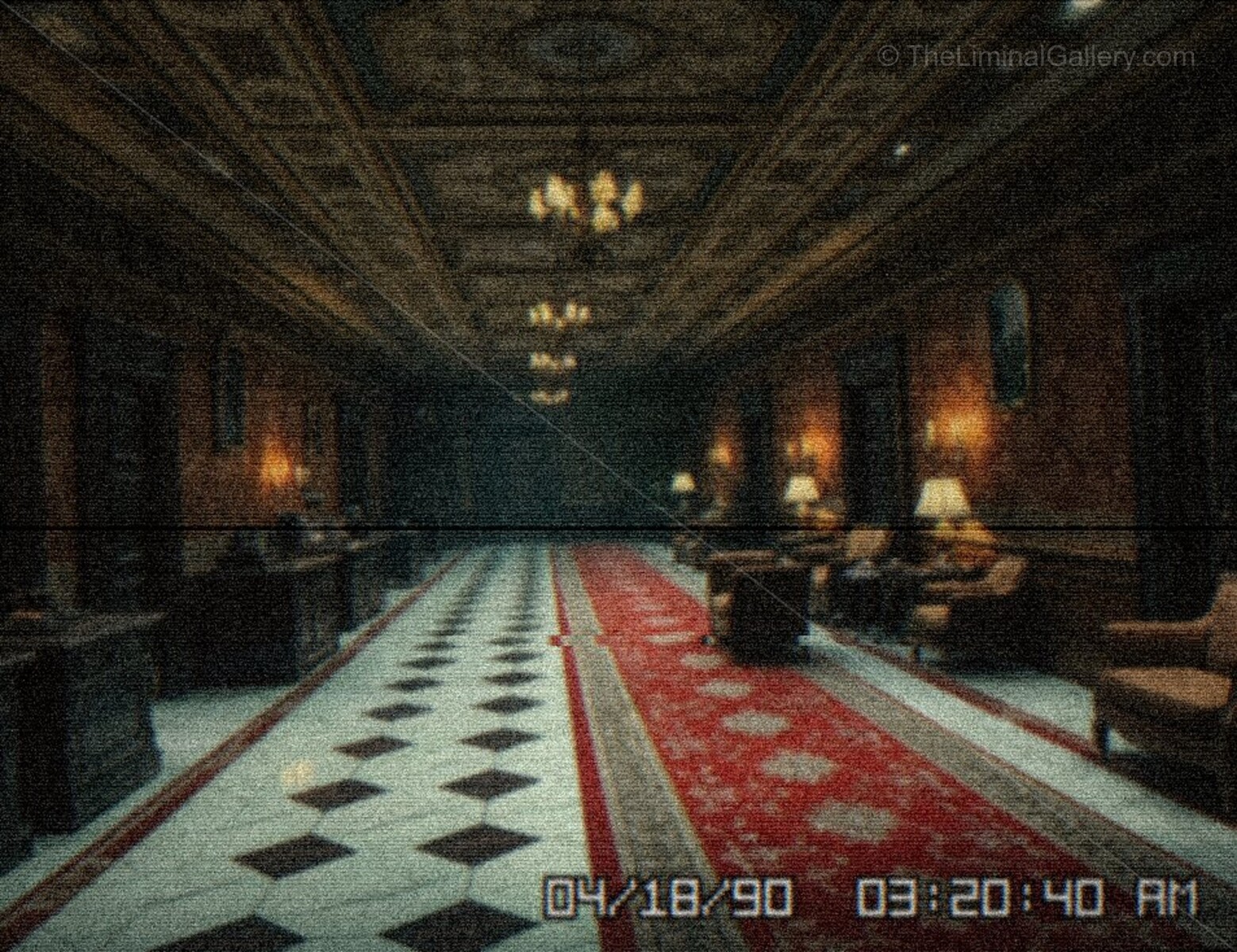 The chilling silence and dimly lit hallways create an ominous environment.