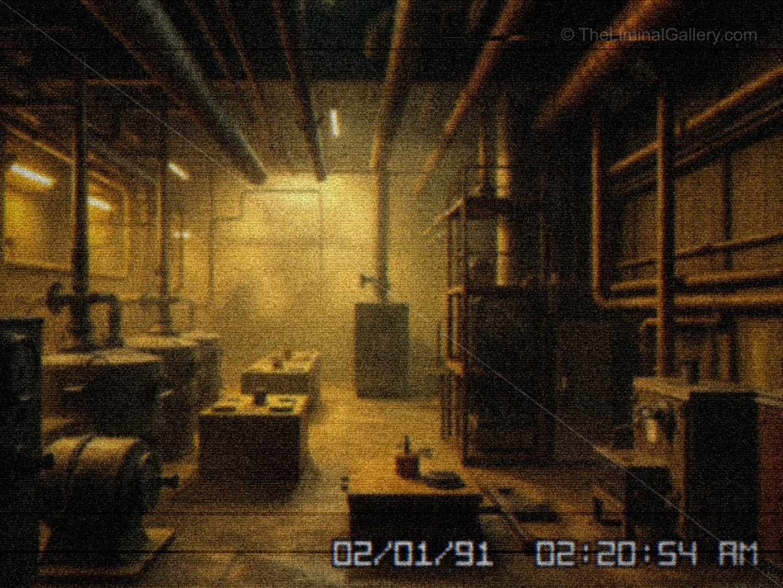 The dark boiler room and the mechanical noises create a sense of dread.