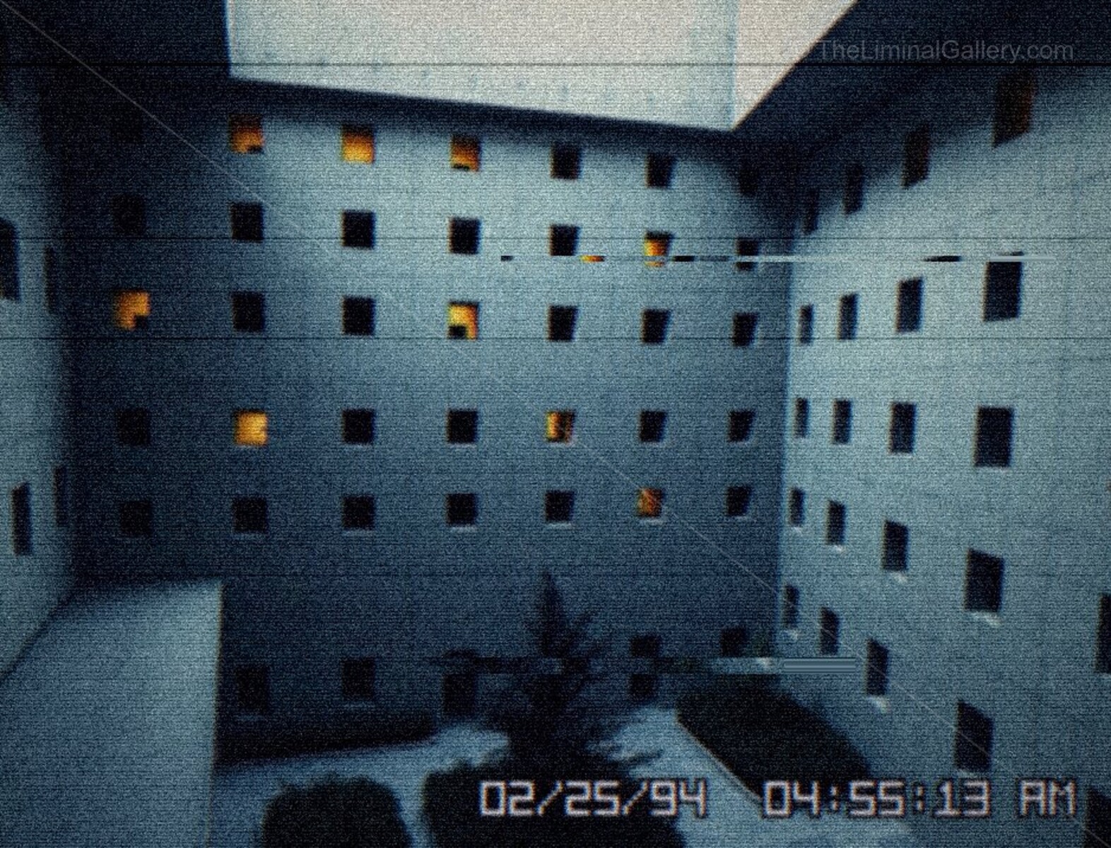 The endless windows and the eerie silence create a disorienting feeling.