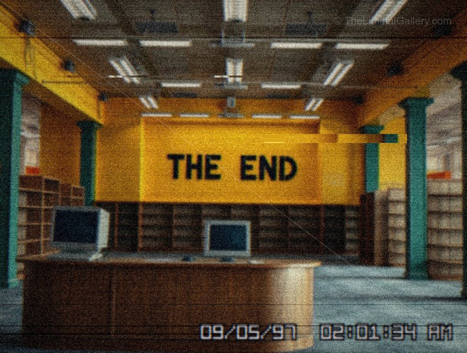 The endless void emphasizes a sense of complete isolation.