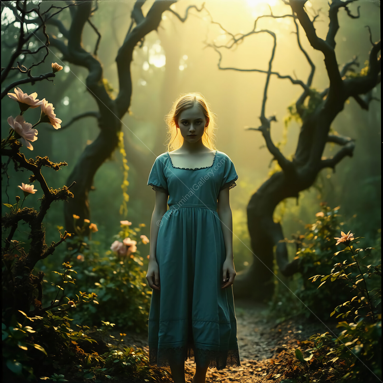 Through the Looking Glass: Mystical encounter in an enchanted forest at dawn