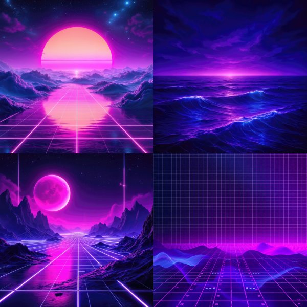 Synthwave General Scenes Digital Art Bundle - 134 high-resolution commercial-use images at 4000px, 300 DPI