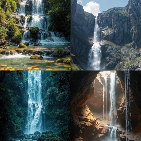 Waterfalls Vertical Panoramas Digital Art Bundle - 44 high-resolution commercial-use images at 4000px, 300 DPI