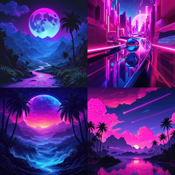 Synthwave General Scenes Digital Art Bundle